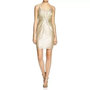 NWT Laundry Gold Spaghetti-Strap Cocktail Dress